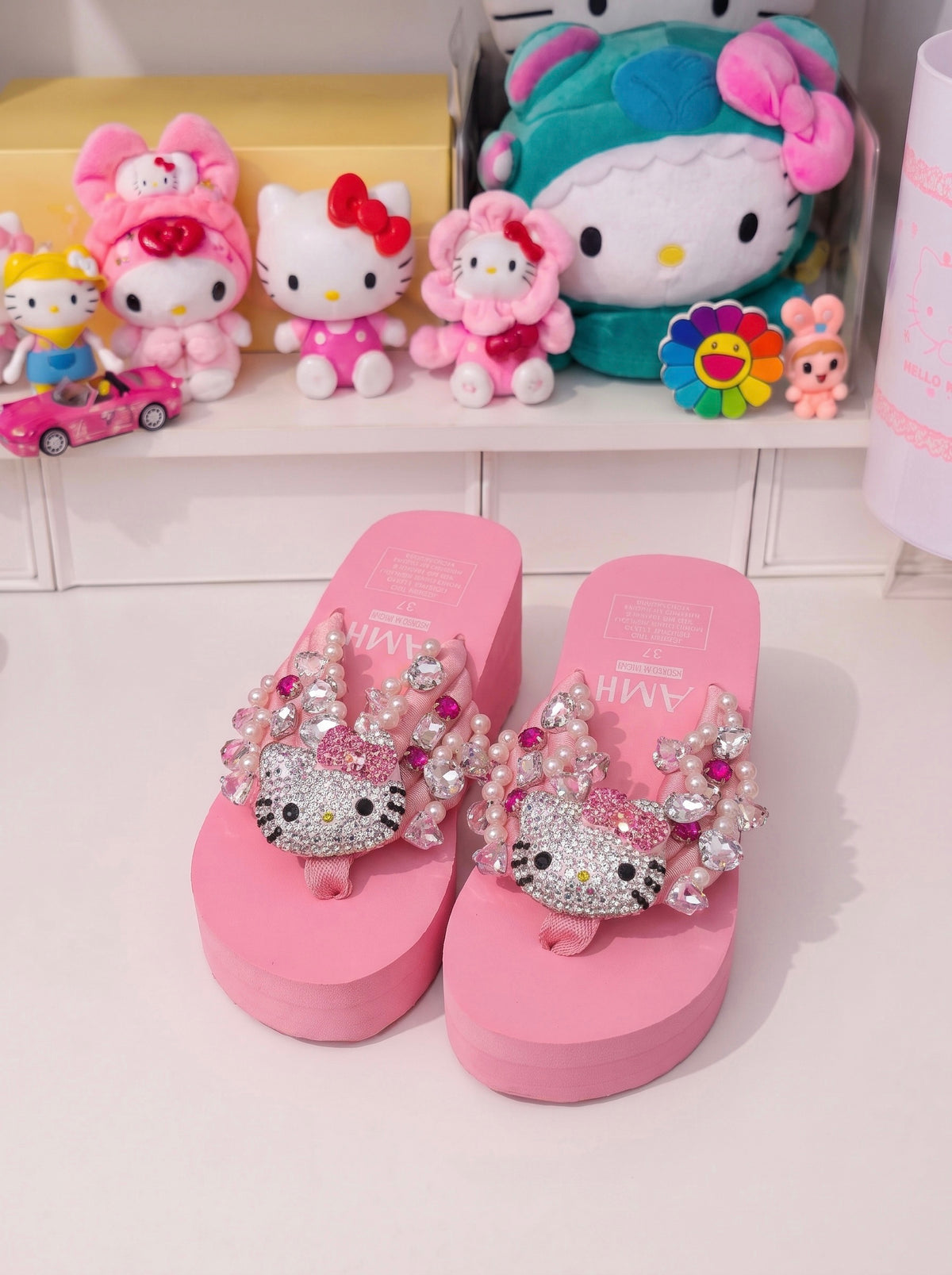 HK Pink Bling Sandals
