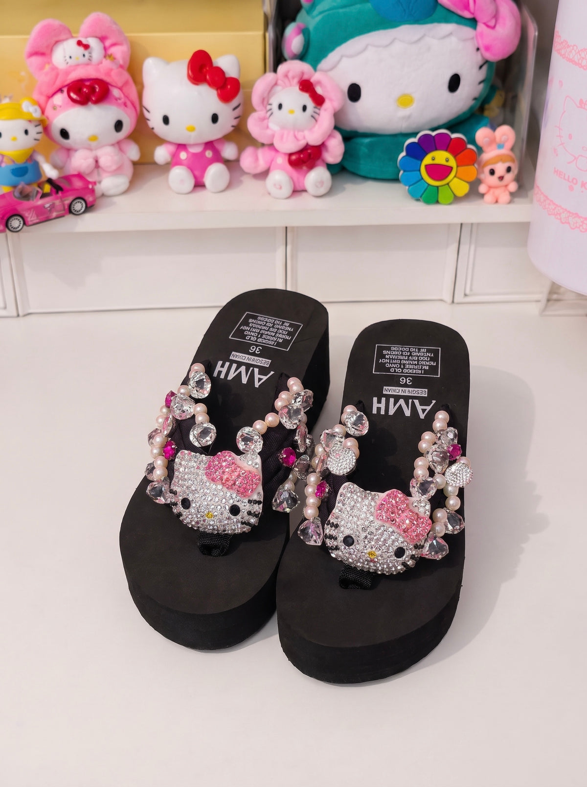 HK Black Bling Sandals