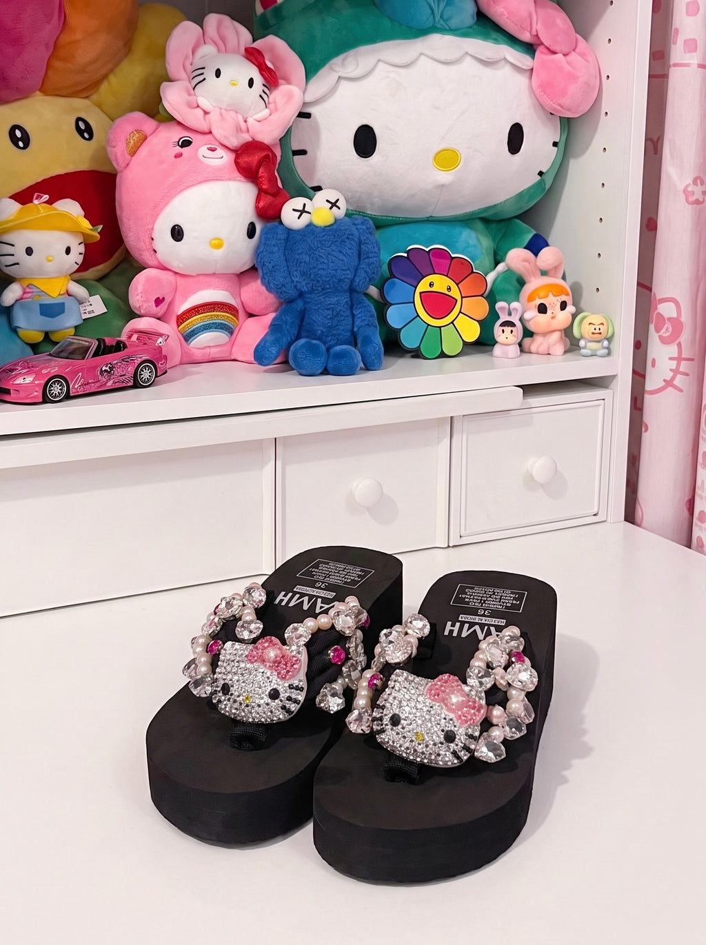 HK Black Bling Sandals