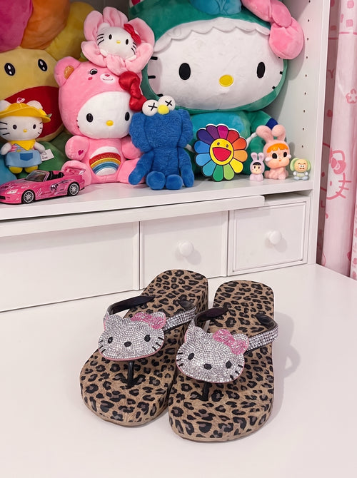 HK Cheetah Bling Sandals